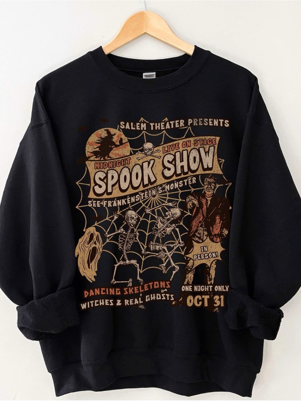 Spook Show Graphic Crewneck Sweatshirt - Black
